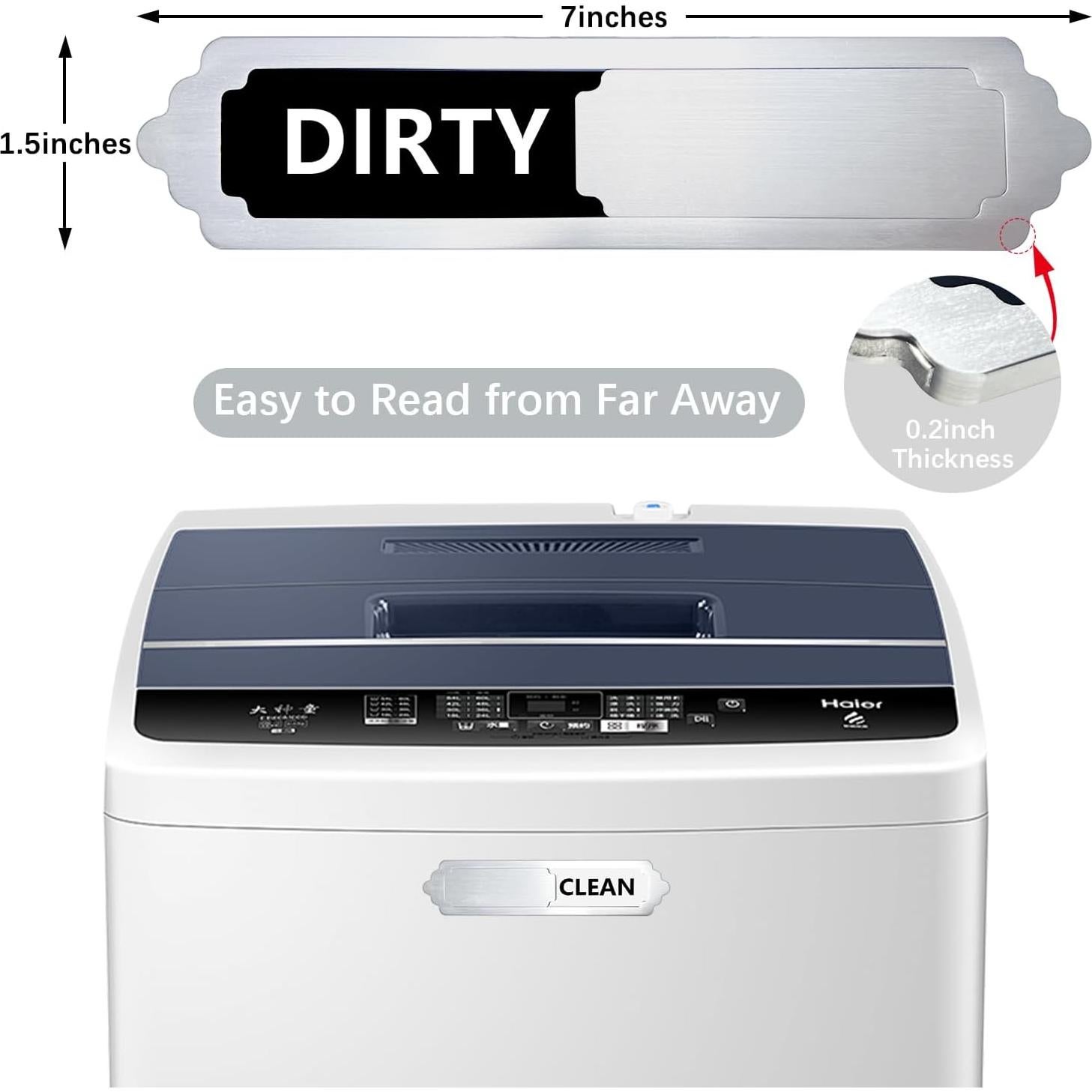 Señal Magnética Limpio Sucio Maswater 17.78x3.81cm Acero