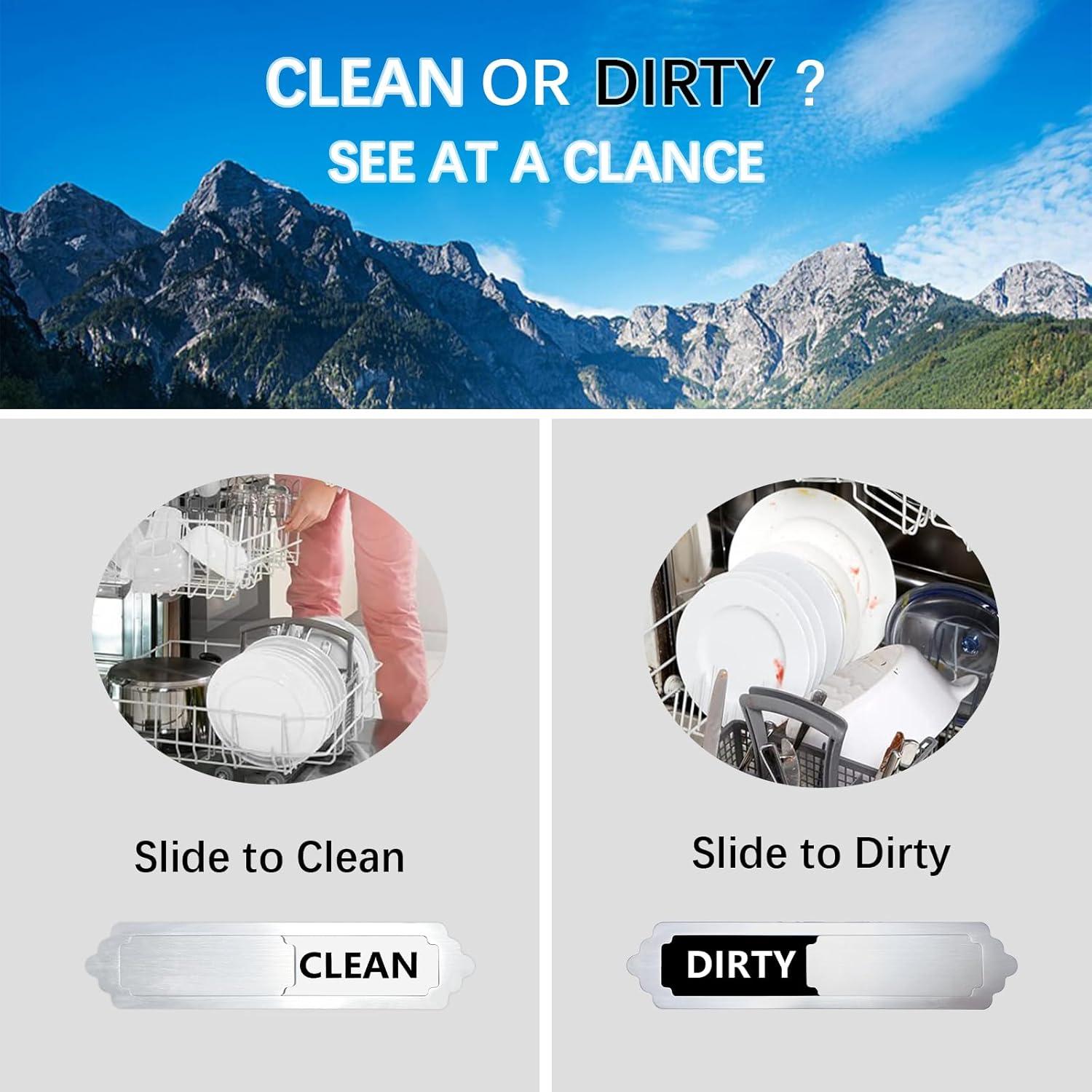 Señal Magnética Limpio Sucio Maswater 17.78x3.81cm Acero