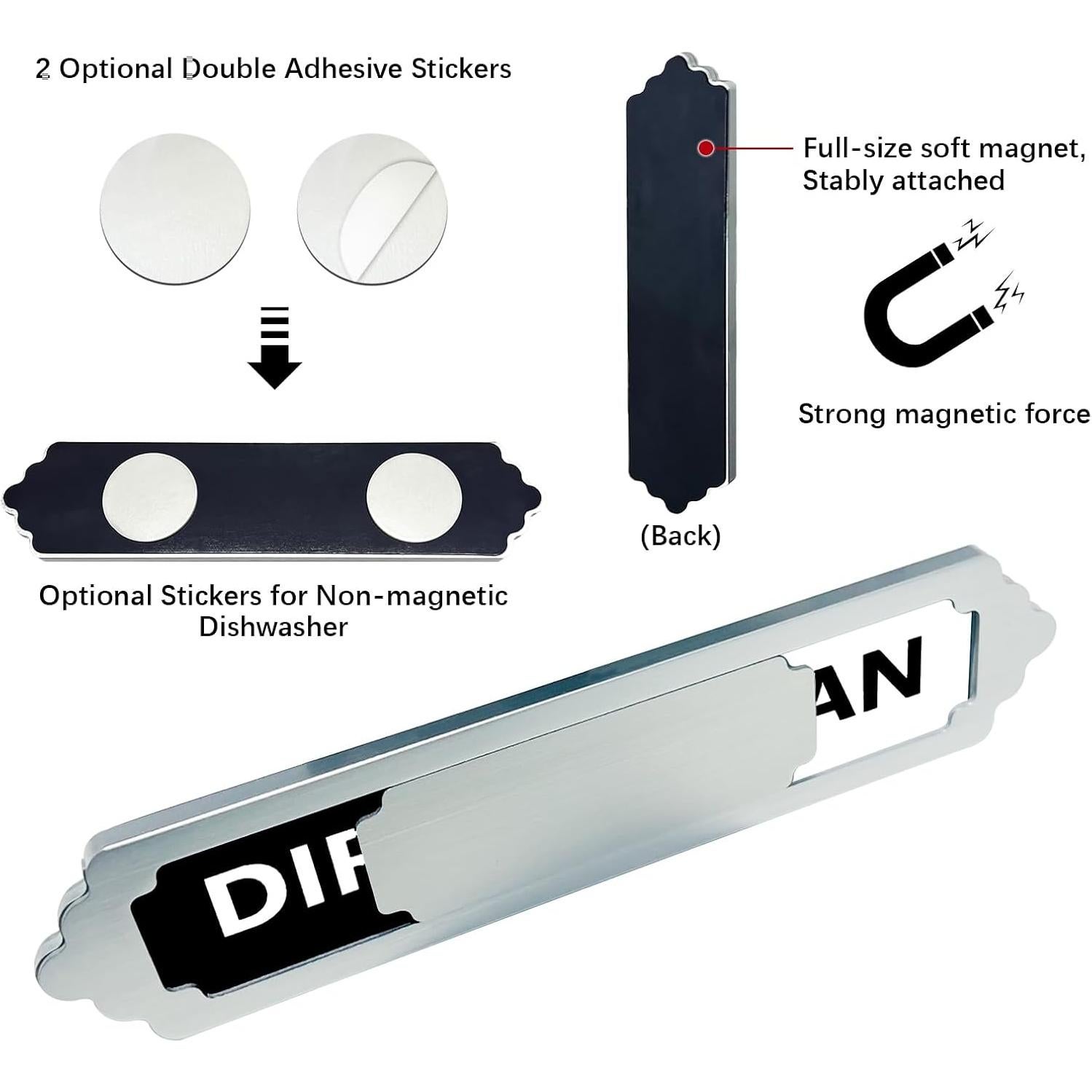 Señal Magnética Limpio Sucio Maswater 17.78x3.81cm Acero