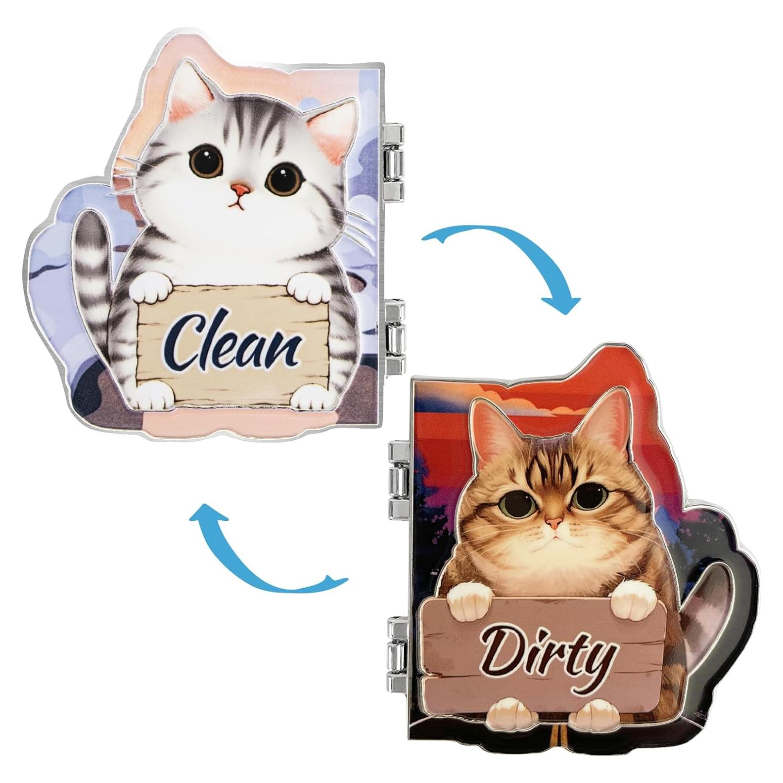 Imán para Lavavajillas Eeauld Gato Limpio Sucio 7.62 cm