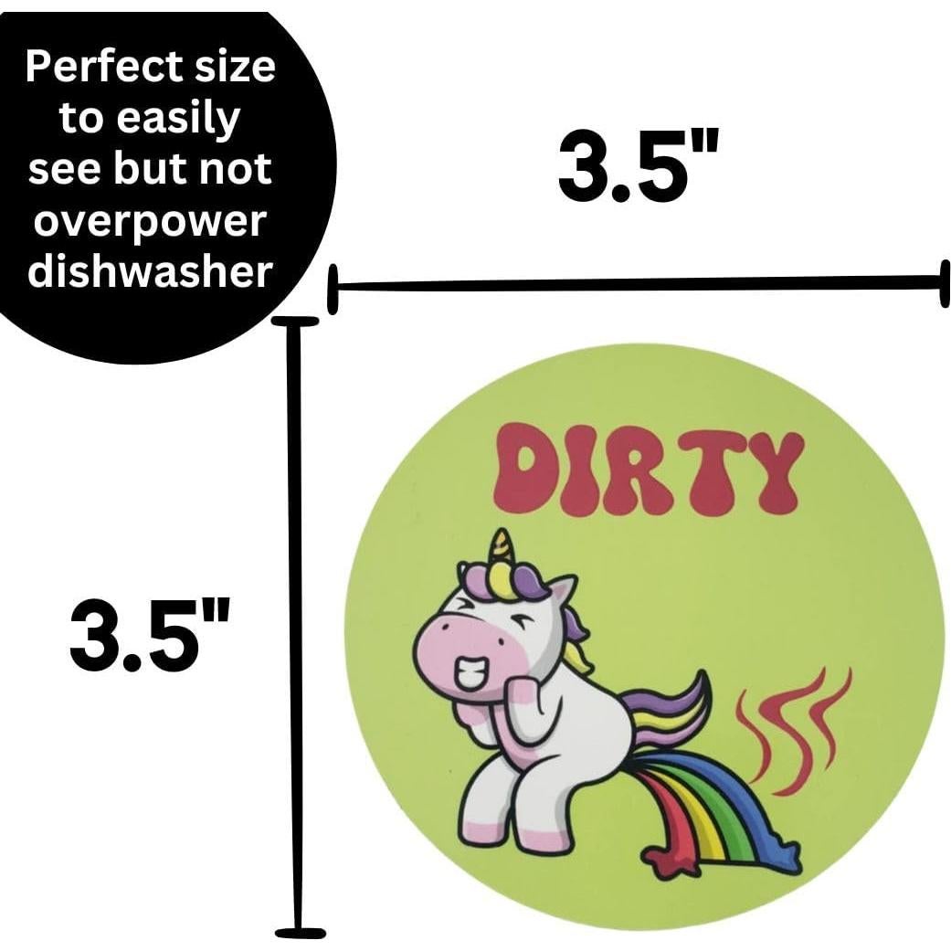 Imán Unicornio para Lavavajillas Limpio Sucio 8.89cm Pretty Inappropriate