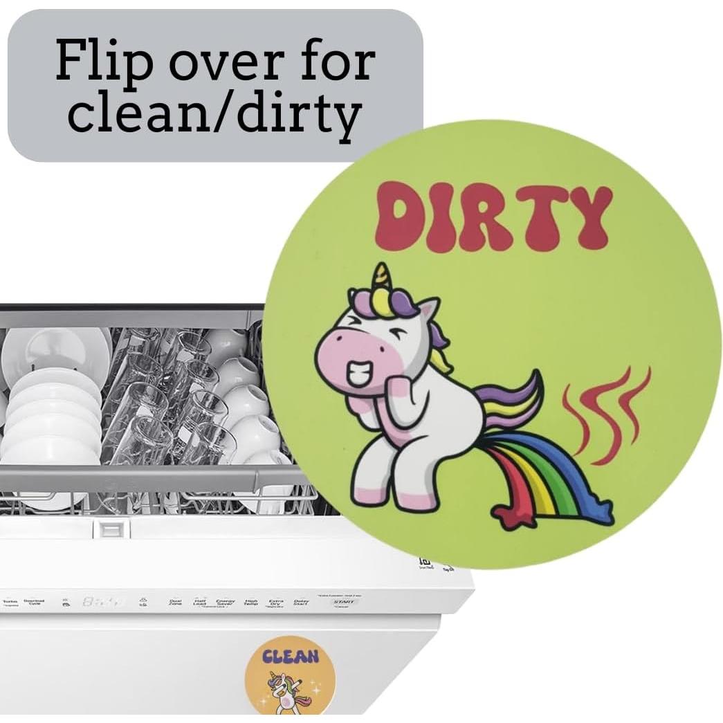 Imán Unicornio para Lavavajillas Limpio Sucio 8.89cm Pretty Inappropriate