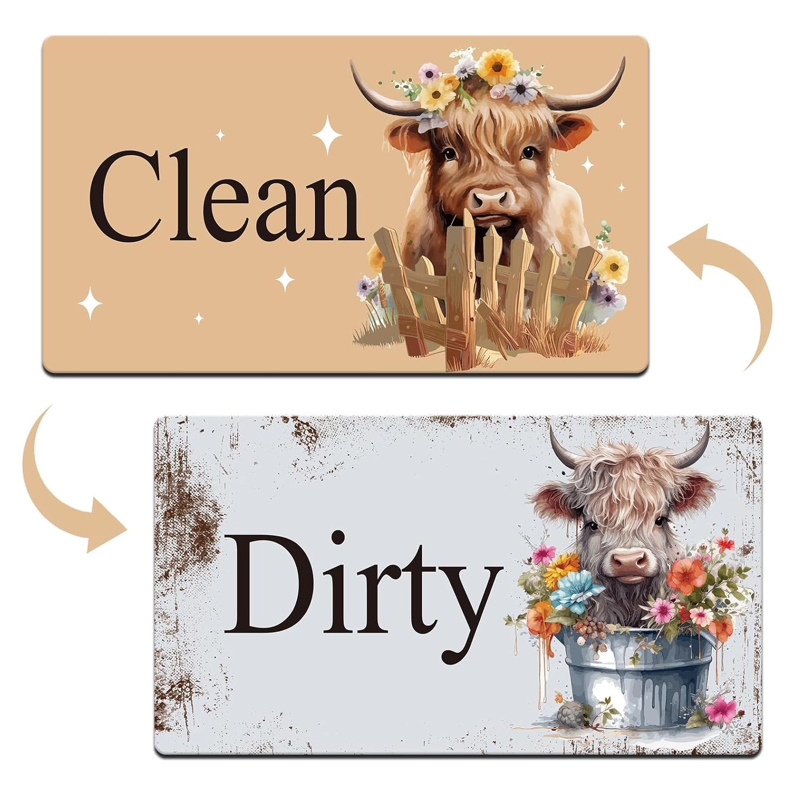 Imán Limpio Sucio Dazoratix 2 Pcs Vaca para Lavavajillas