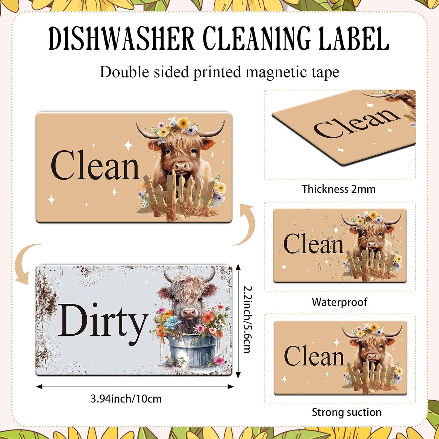 Imán Limpio Sucio Dazoratix 2 Pcs Vaca para Lavavajillas