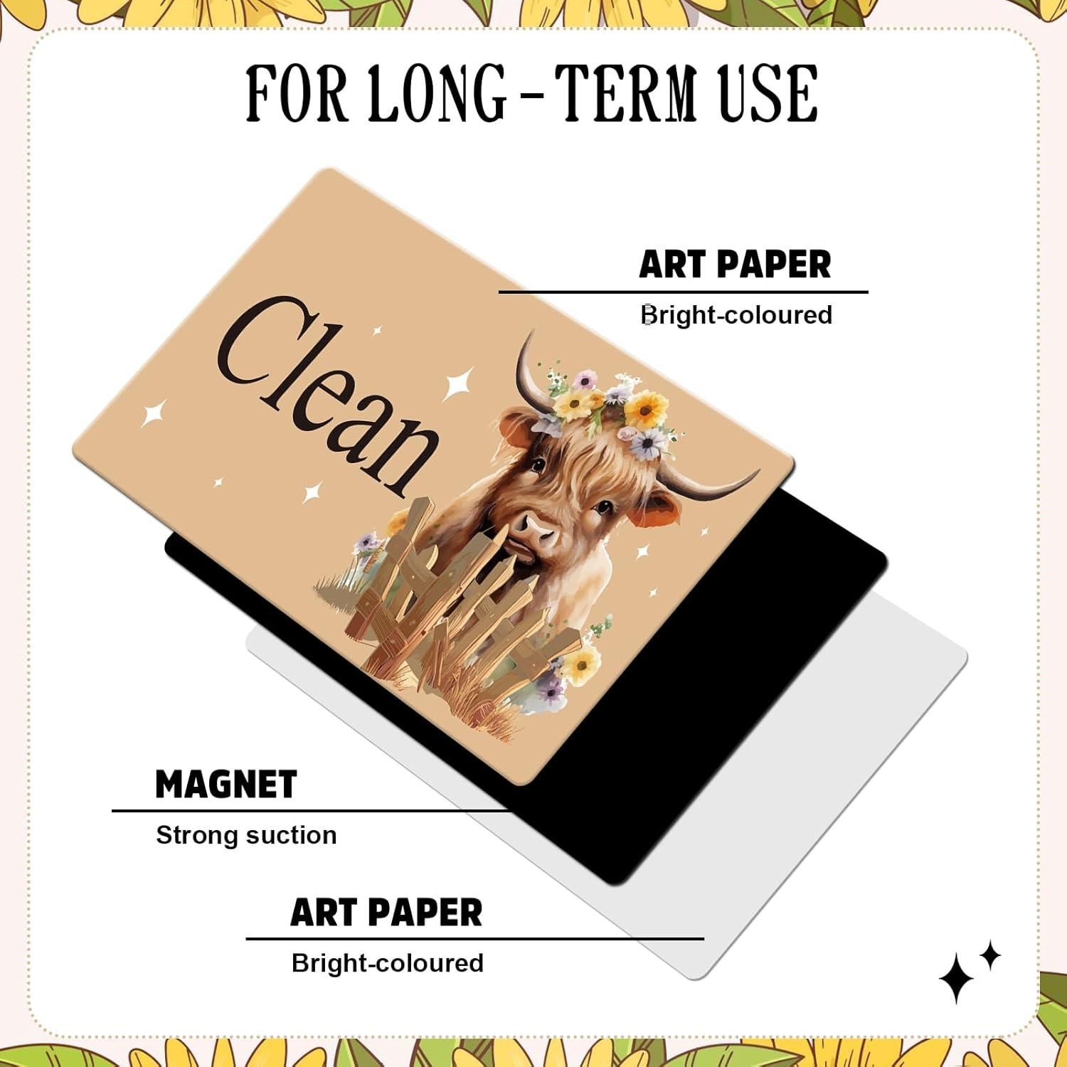 Imán Limpio Sucio Dazoratix 2 Pcs Vaca para Lavavajillas