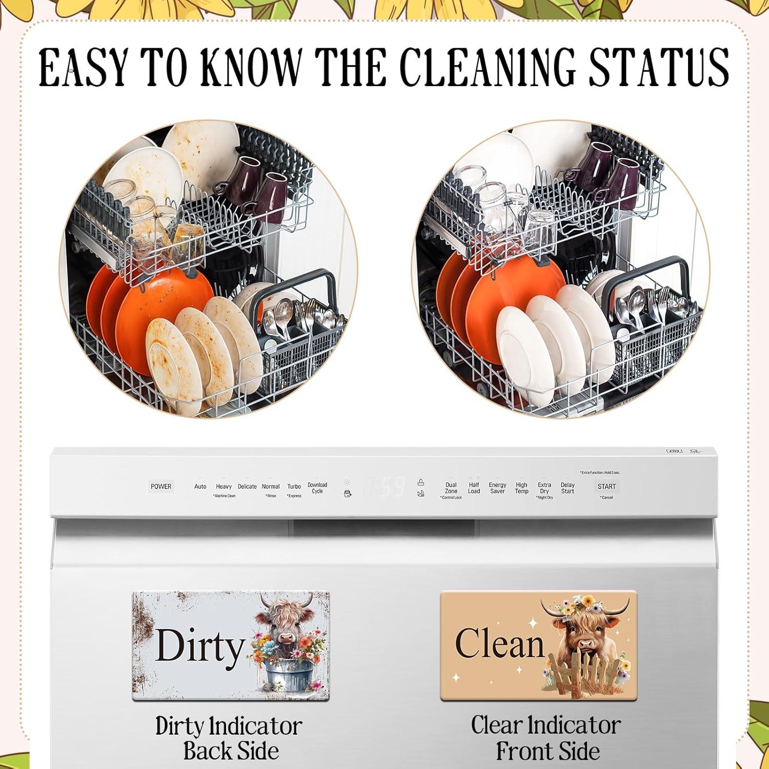 Imán Limpio Sucio Dazoratix 2 Pcs Vaca para Lavavajillas