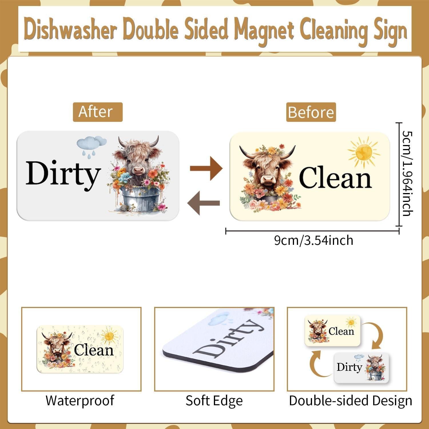 Imán de Lavavajillas Limpio Sucio Cosmisun Vaca 9x5 cm