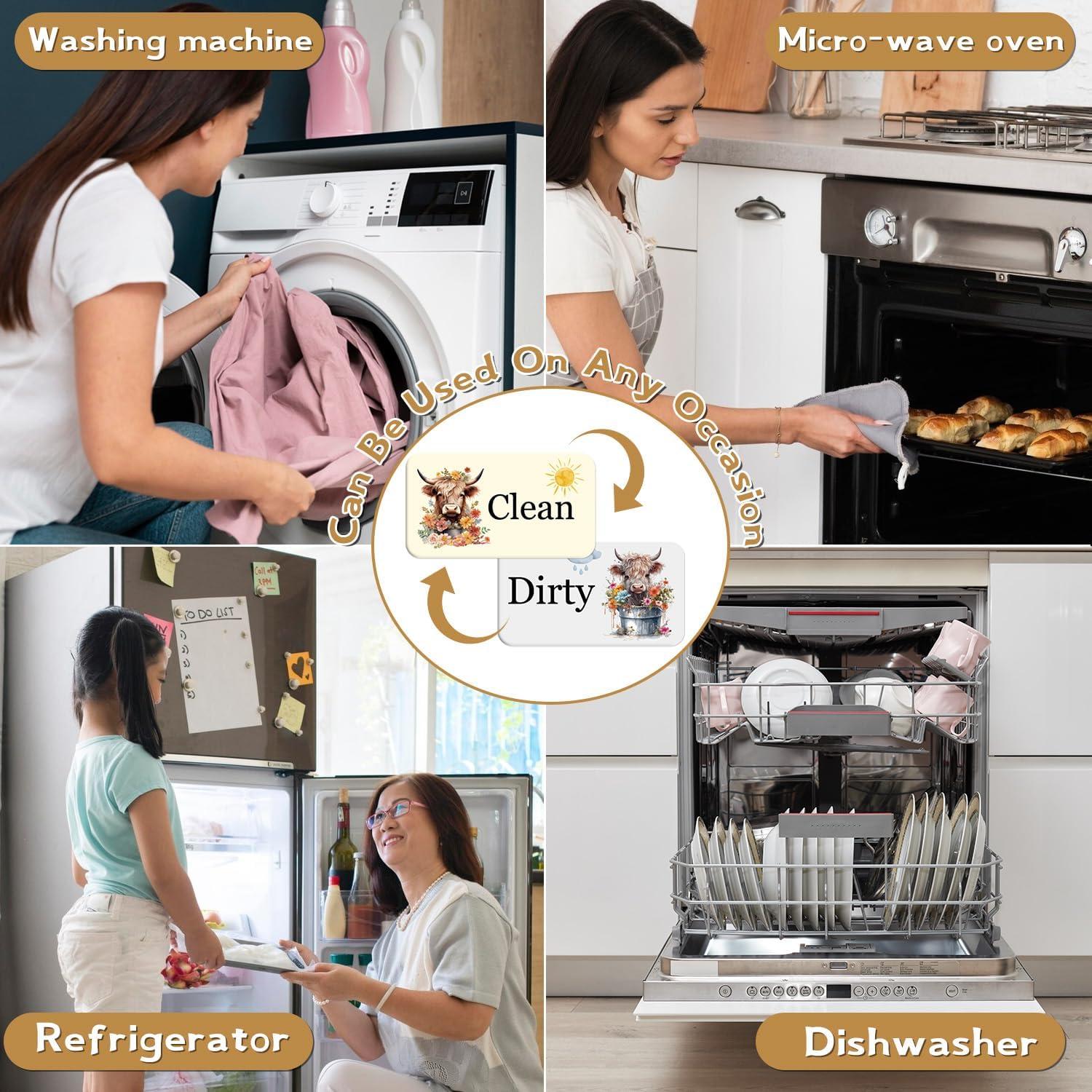 Imán de Lavavajillas Limpio Sucio Cosmisun Vaca 9x5 cm