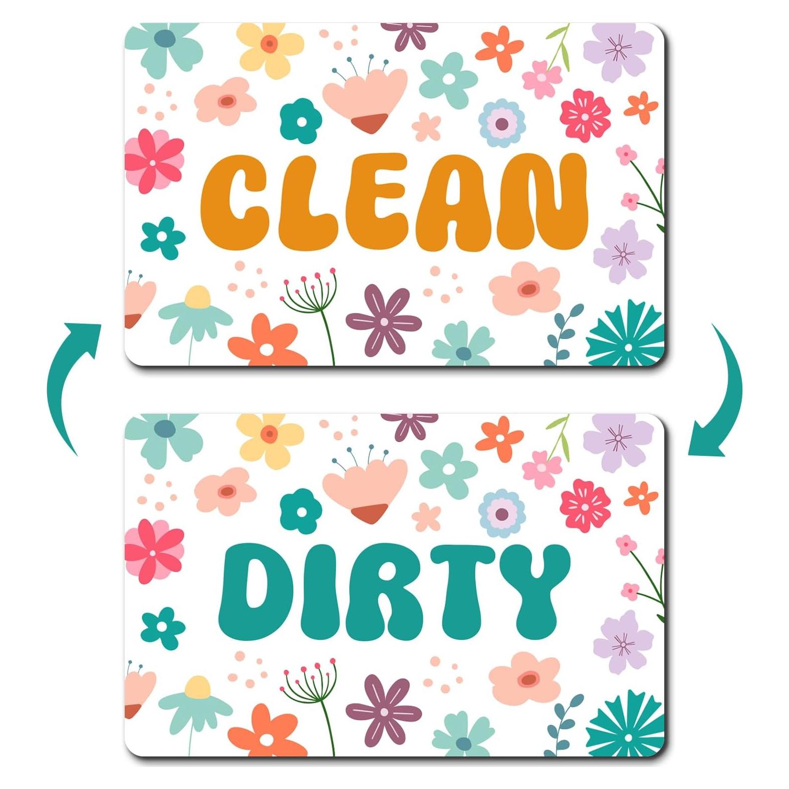 Imán de Lavavajillas Limpio Sucio PWHINGN Flor 9.7x5.6cm