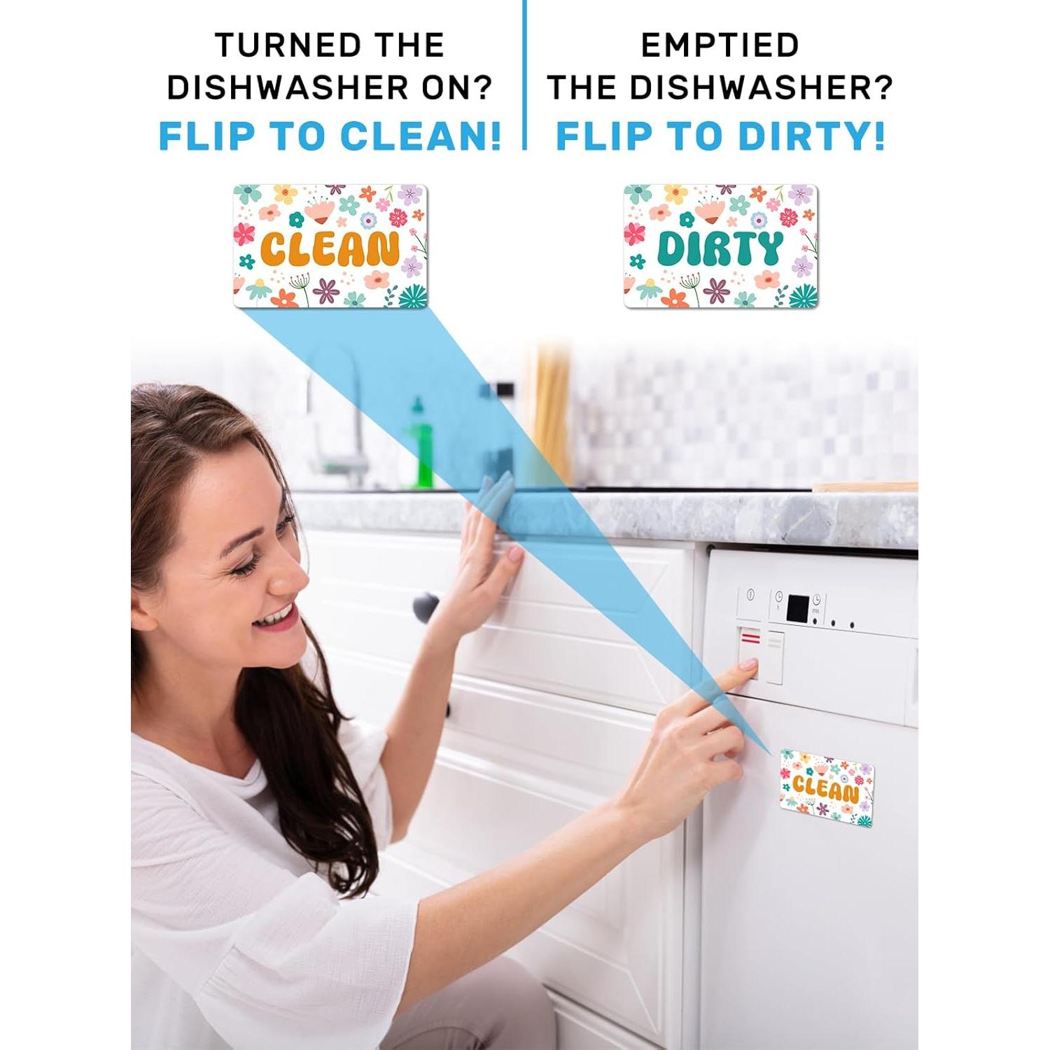 Imán de Lavavajillas Limpio Sucio PWHINGN Flor 9.7x5.6cm