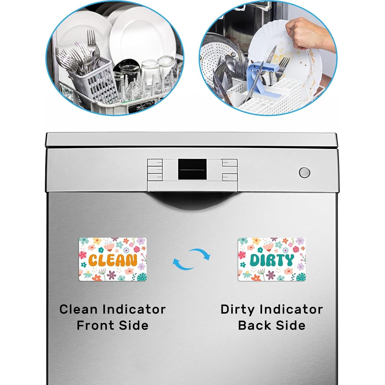 Imán de Lavavajillas Limpio Sucio PWHINGN Flor 9.7x5.6cm