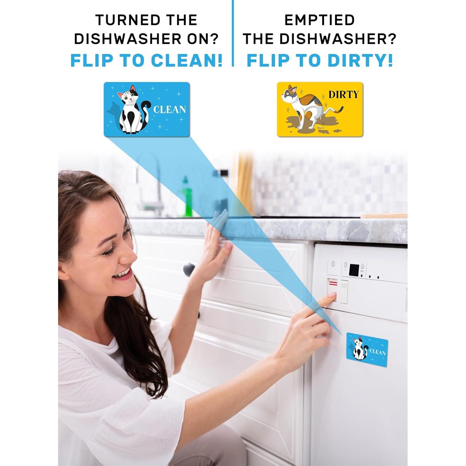 Imán de Lavavajillas PWHINGN Gato Divertido Doble Cara 9.7x5.6cm