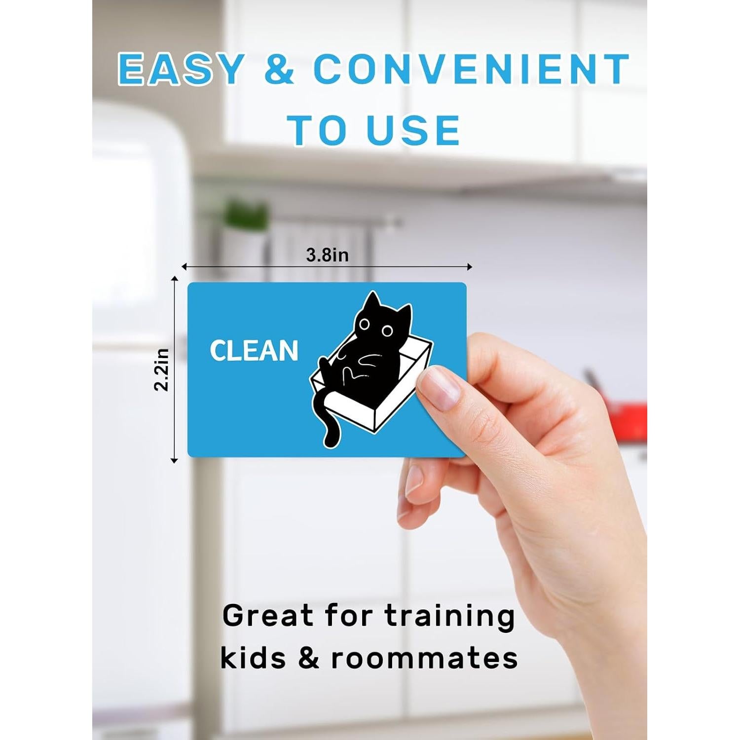 Imán de Lavavajillas PWHINGN Gato Negro Limpio Sucio 9.7x5.6cm