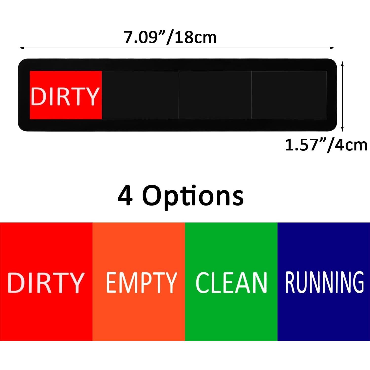 Imán para Lavavajillas Kichwit Limpio Sucio 17.78x4.06cm Negro