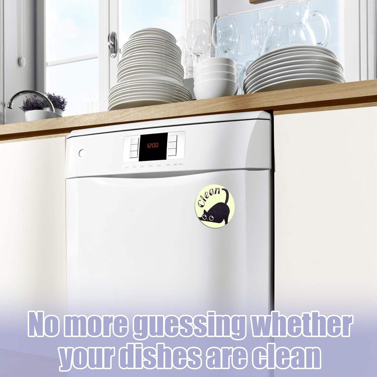 Imán de Lavavajillas Limpio Sucio Gosknor 2 Piezas Gato Negro