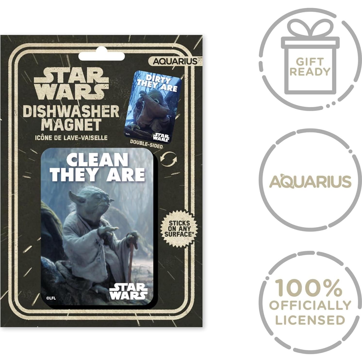 Imán de Lavavajillas Yoda Star Wars AQUARIUS - Doble Cara