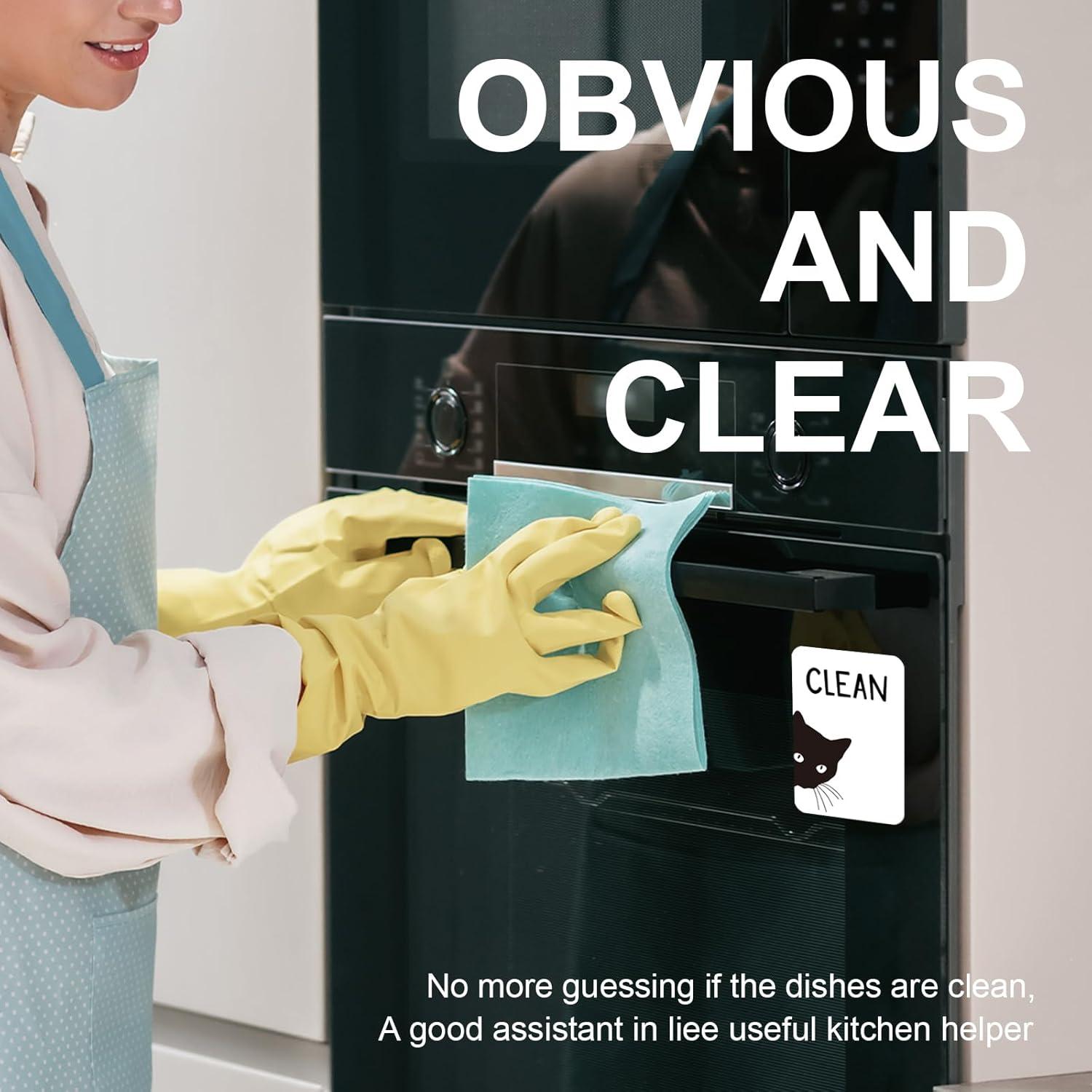 Imán de Lavavajillas PZJIEAN Gato Negro Doble Cara 8.9x5.6cm