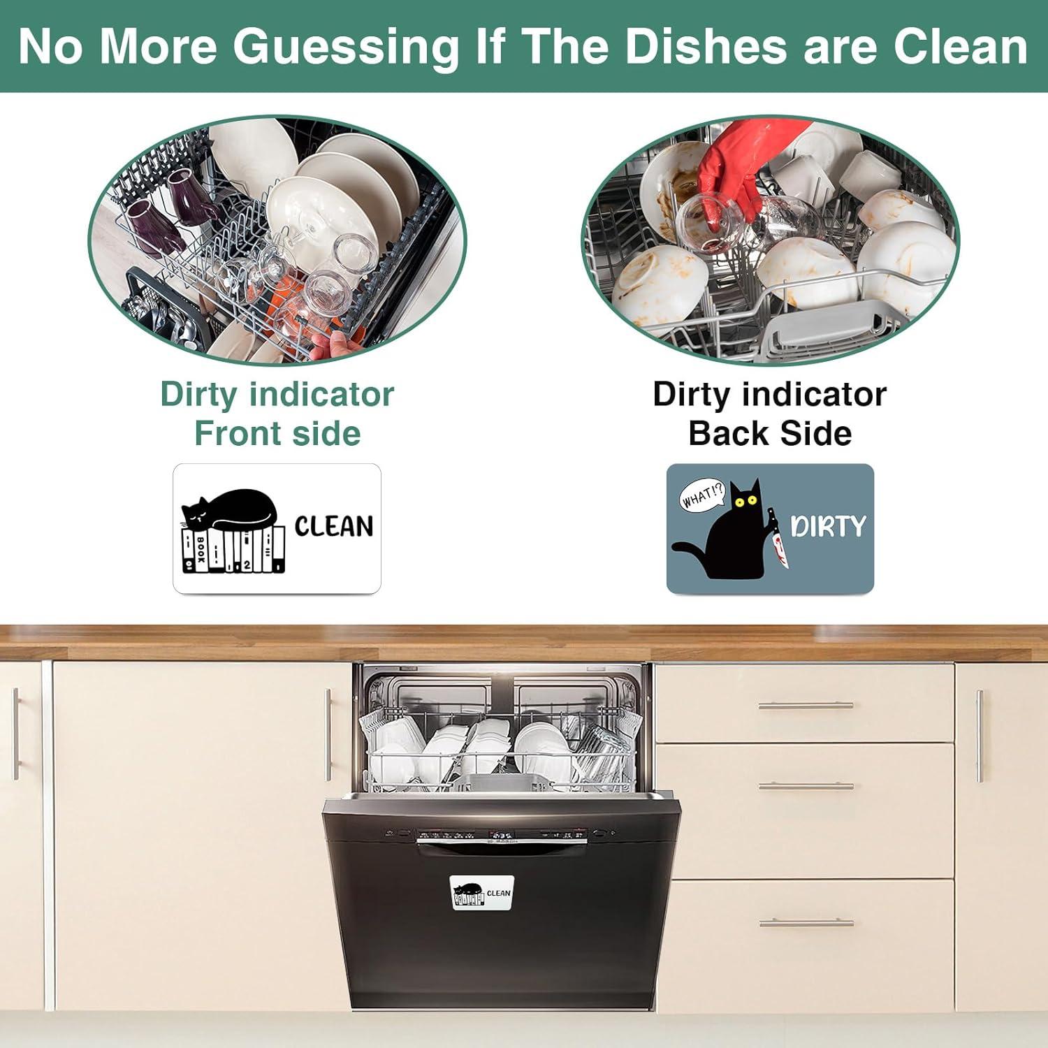 Imán de Lavavajillas Limpio Sucio Msyueos Gato Libro PVC