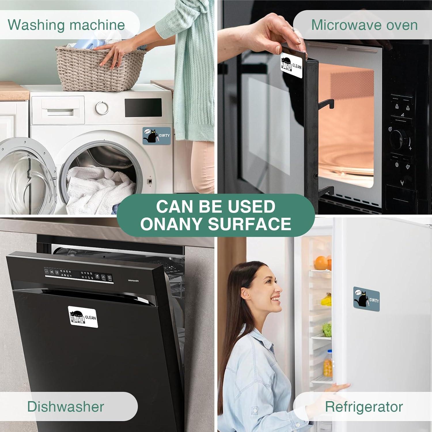 Imán de Lavavajillas Limpio Sucio Msyueos Gato Libro PVC