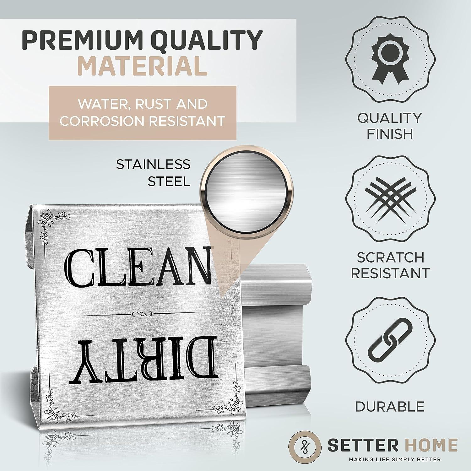 Señal Limpio Sucio Lavavajillas Acero Inoxidable Setter Home