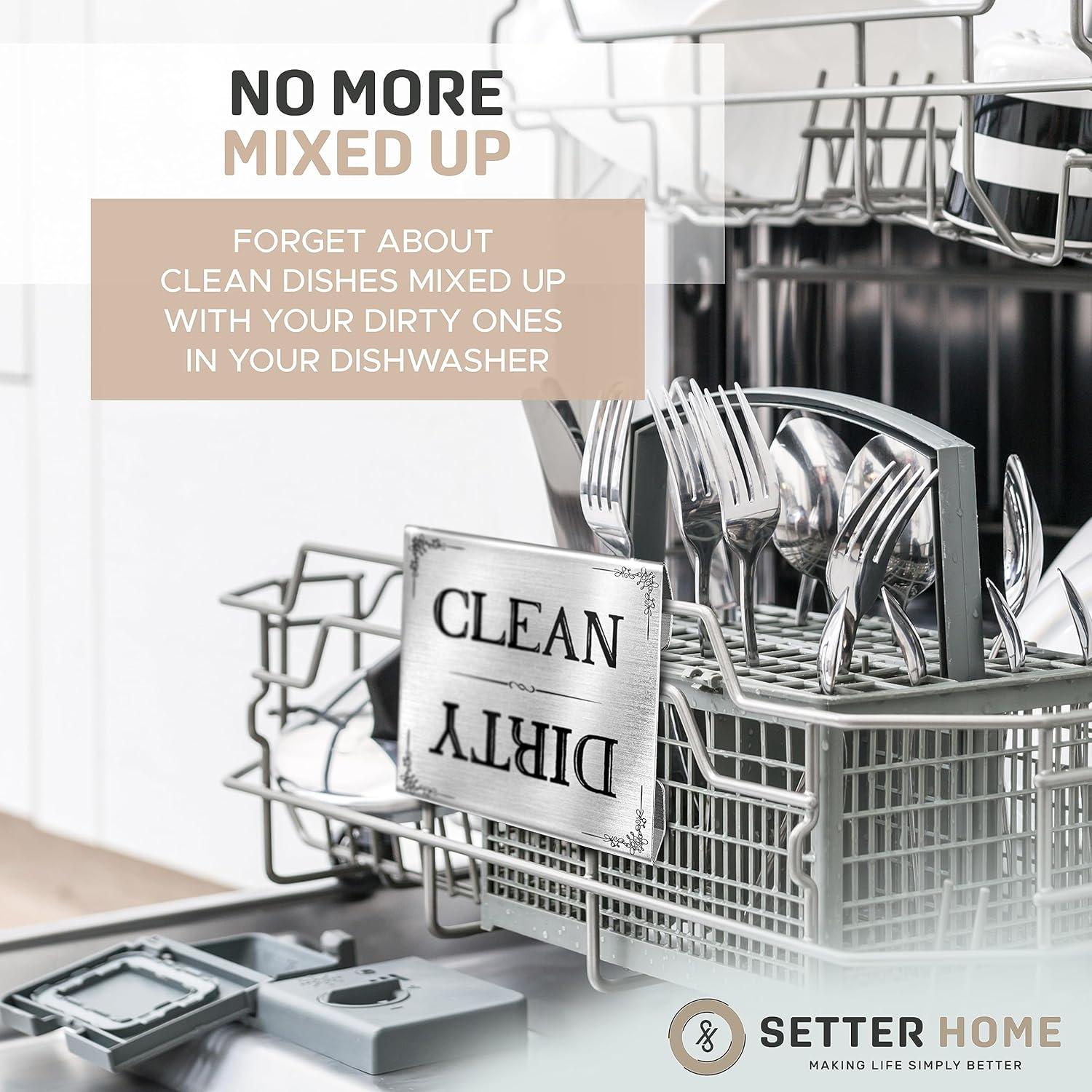 Señal Limpio Sucio Lavavajillas Acero Inoxidable Setter Home