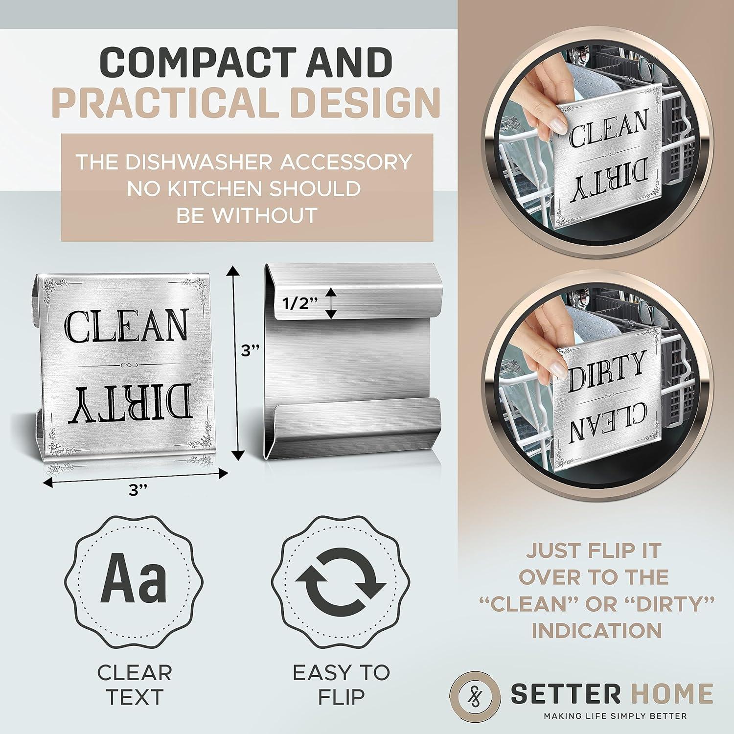 Señal Limpio Sucio Lavavajillas Acero Inoxidable Setter Home