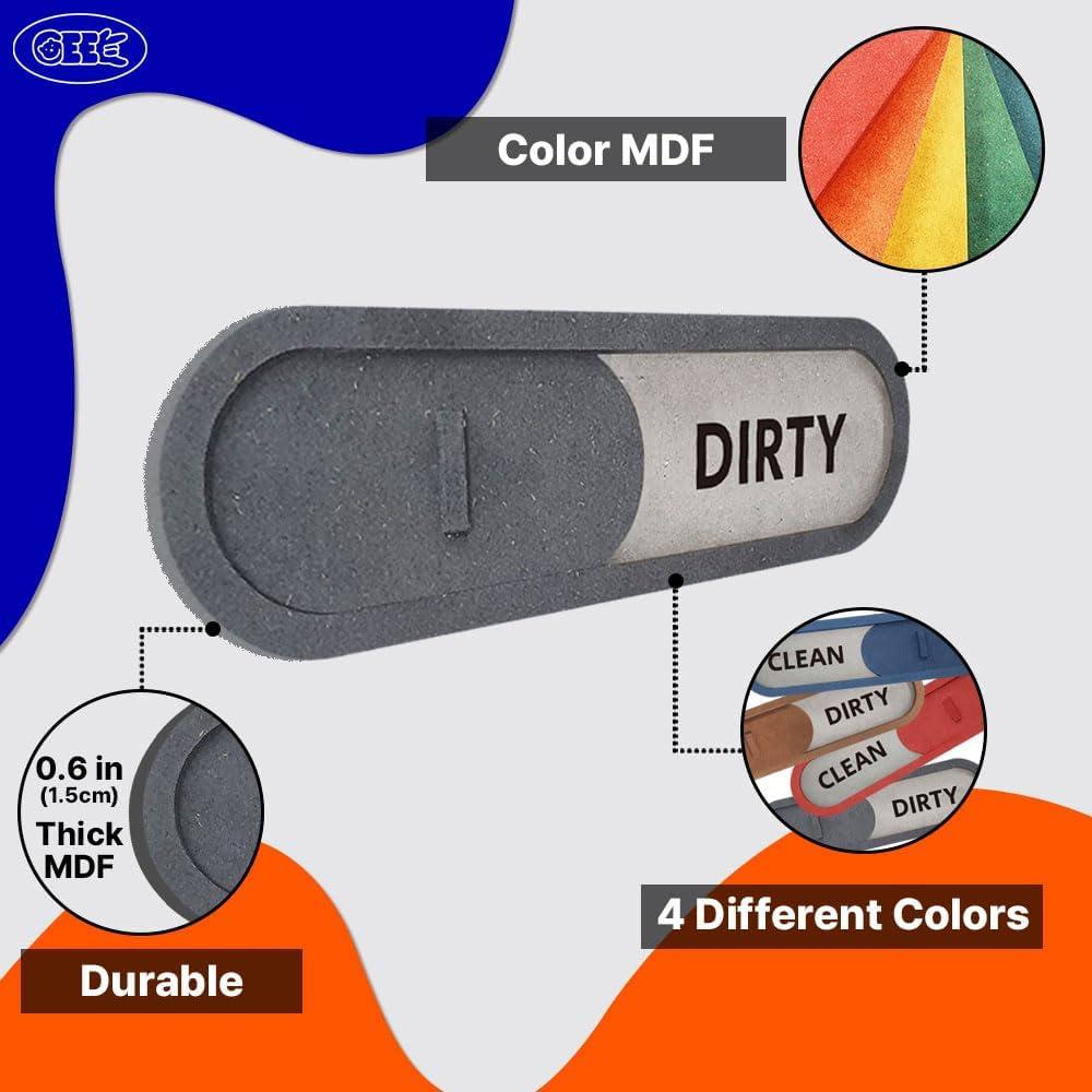 Señal Deslizante Lavavajillas Limpio Sucio GEEKBEAR MDF 19x5.5cm