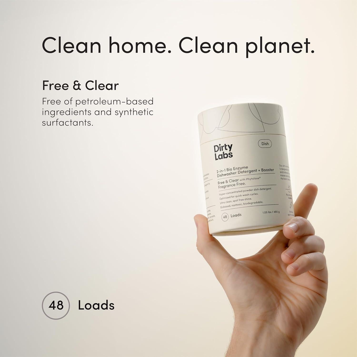 Detergente para Lavavajillas Dirty Labs 480g Sin Fragancia