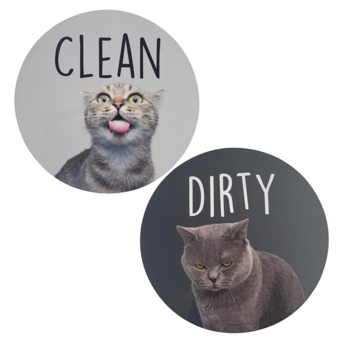 Imán de Lavavajillas de Gato Limpio Sucio 8.89cm Pretty Inappropriate