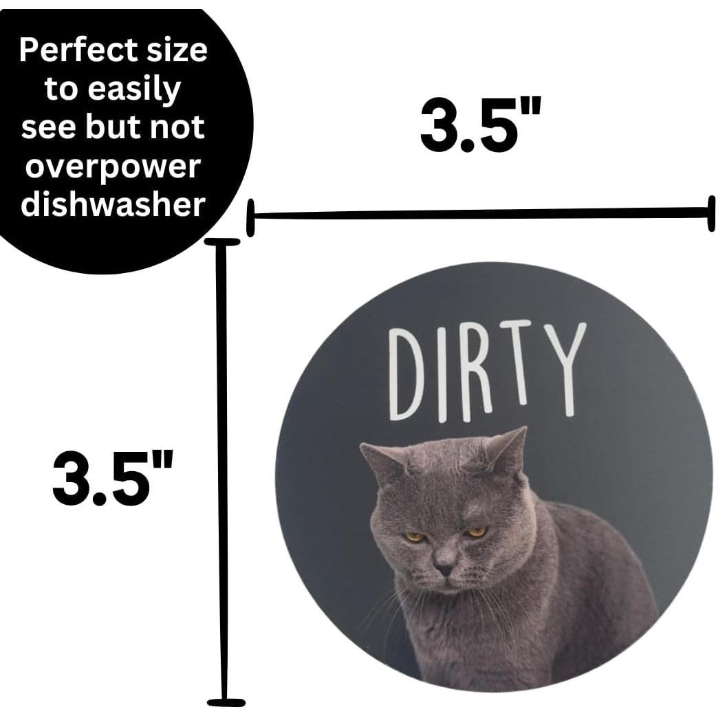 Imán de Lavavajillas de Gato Limpio Sucio 8.89cm Pretty Inappropriate