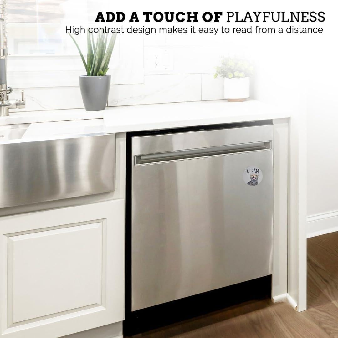 Imán de Lavavajillas de Gato Limpio Sucio 8.89cm Pretty Inappropriate