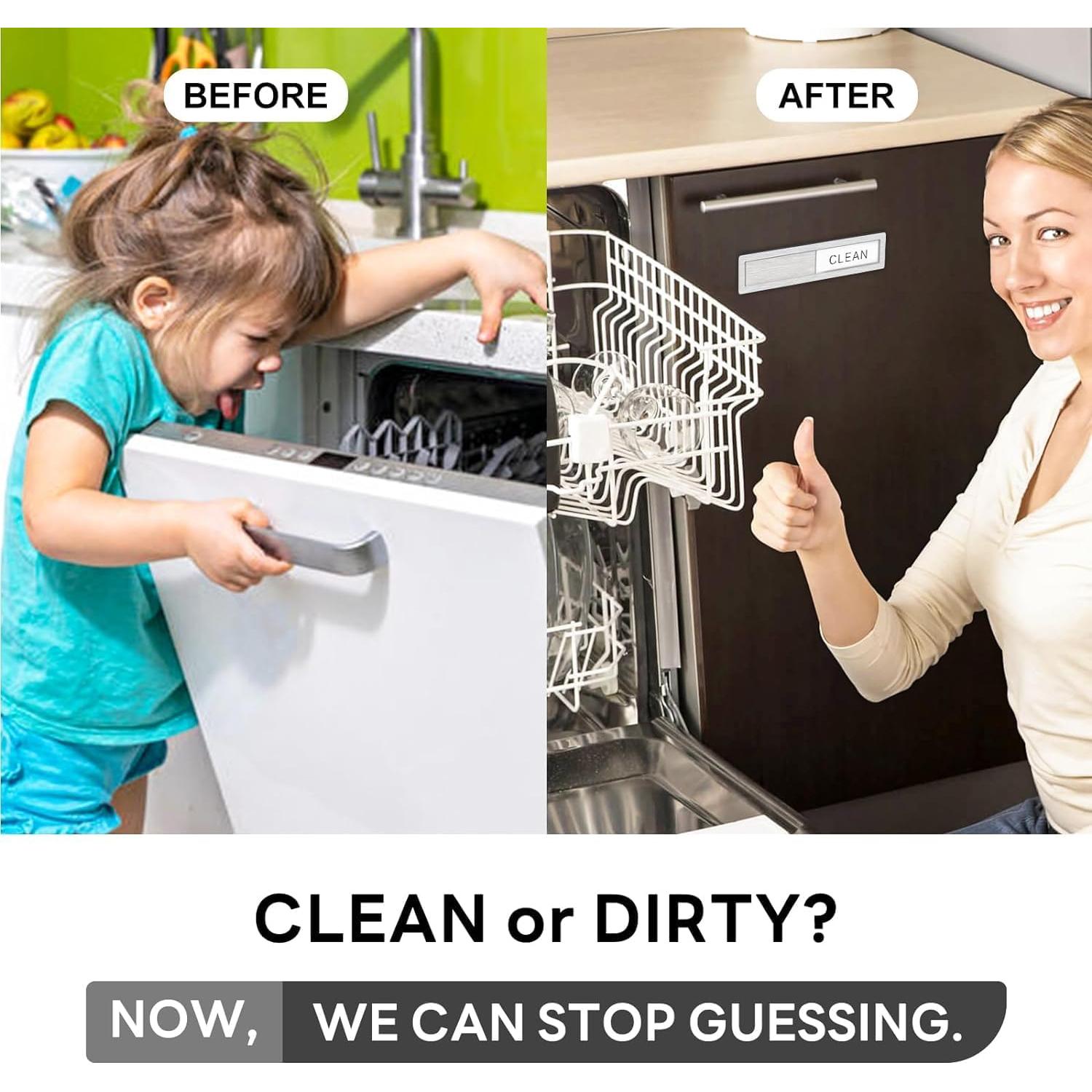 Imán de Acero Inoxidable NEYDADU Limpio Sucio 17.78x4.06cm