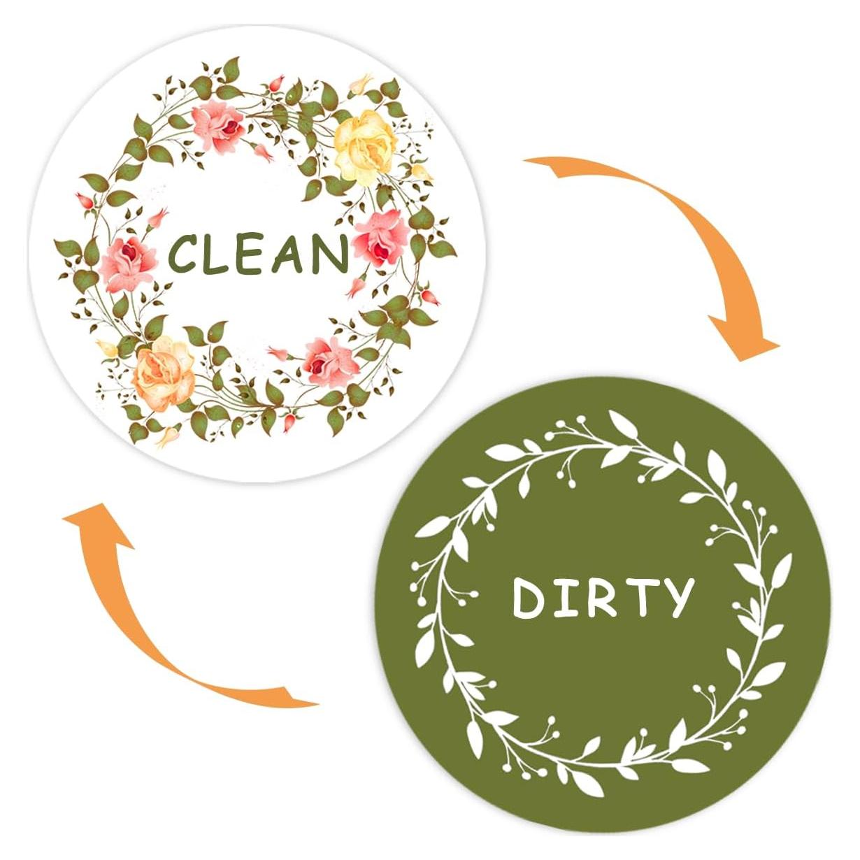 Imán de Lavavajillas Limpio Sucio KEYDUACU 11cm Flores