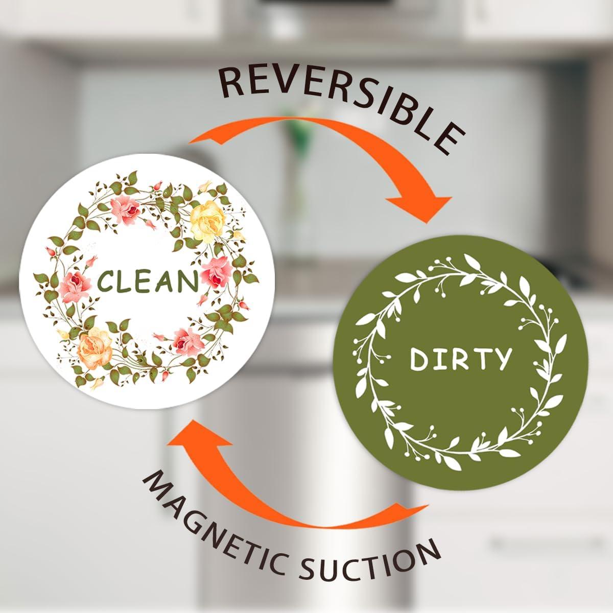 Imán de Lavavajillas Limpio Sucio KEYDUACU 11cm Flores