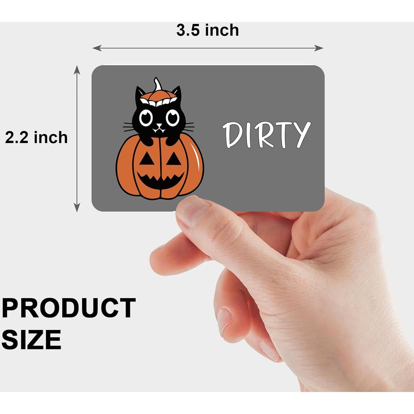 Imán de Lavavajillas PZJIEAN Gato Calabaza Doble Cara 8.9x5.6cm