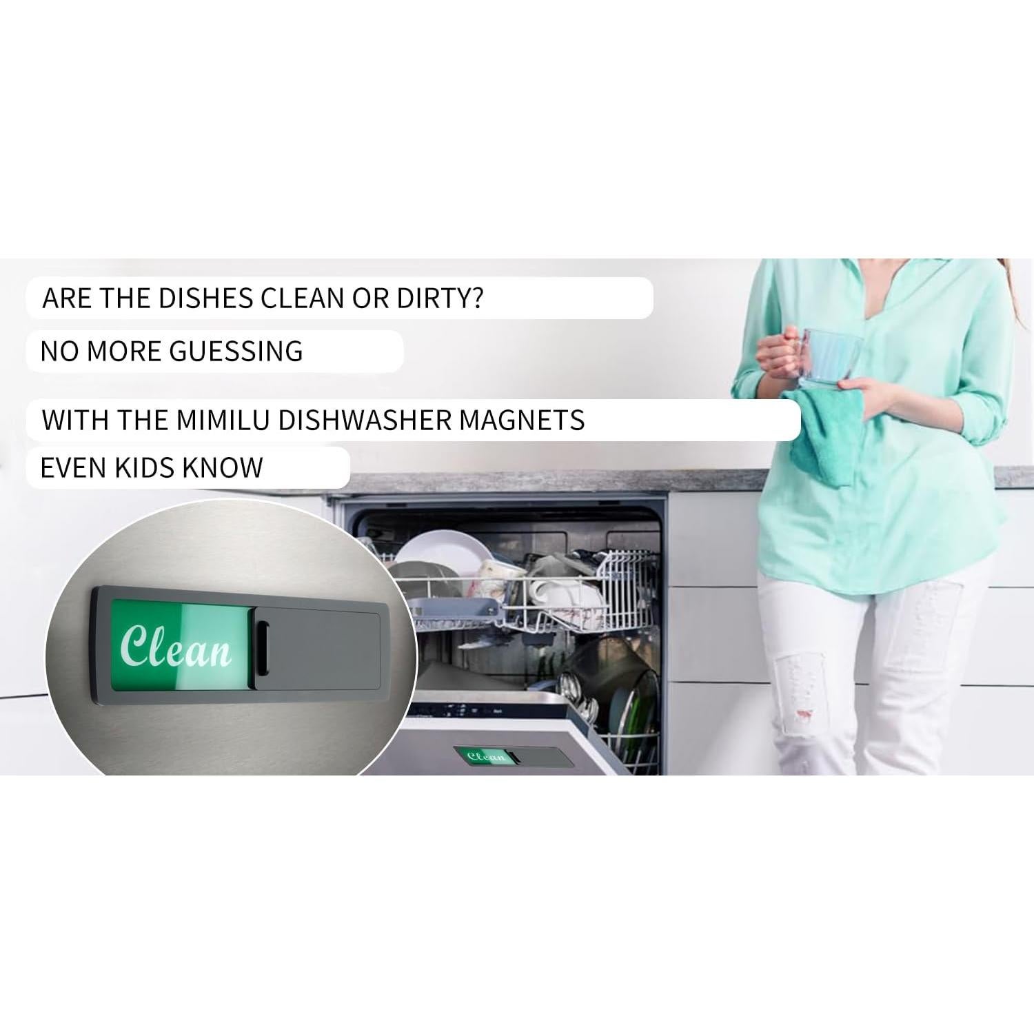 Imán Lavavajillas Limpio Sucio FXRN 17.78x5.08cm Negro