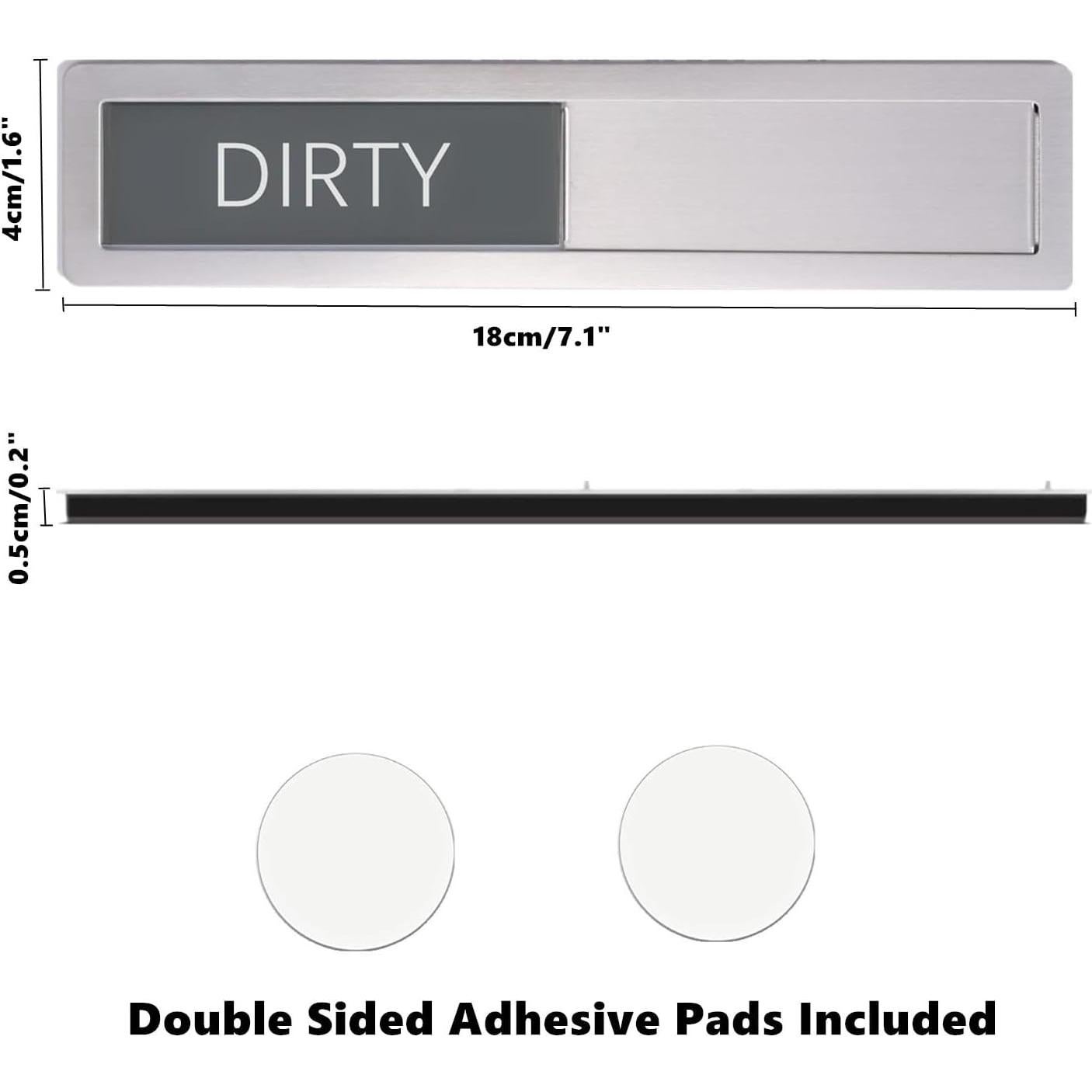 Señal Magnética Acero Inoxidable GUIFIER Limpio Sucio 18x4cm