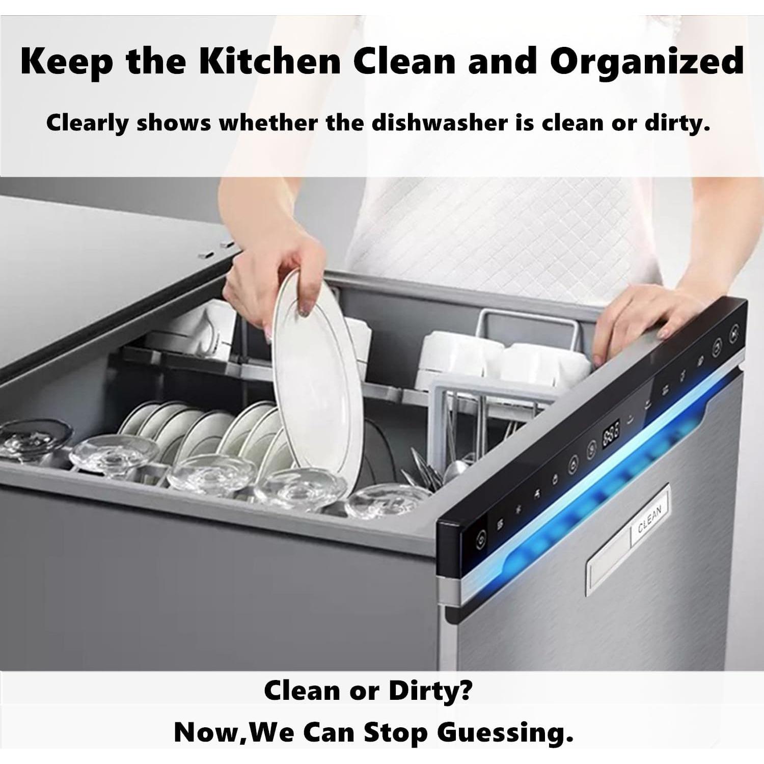 Señal Magnética Acero Inoxidable GUIFIER Limpio Sucio 18x4cm