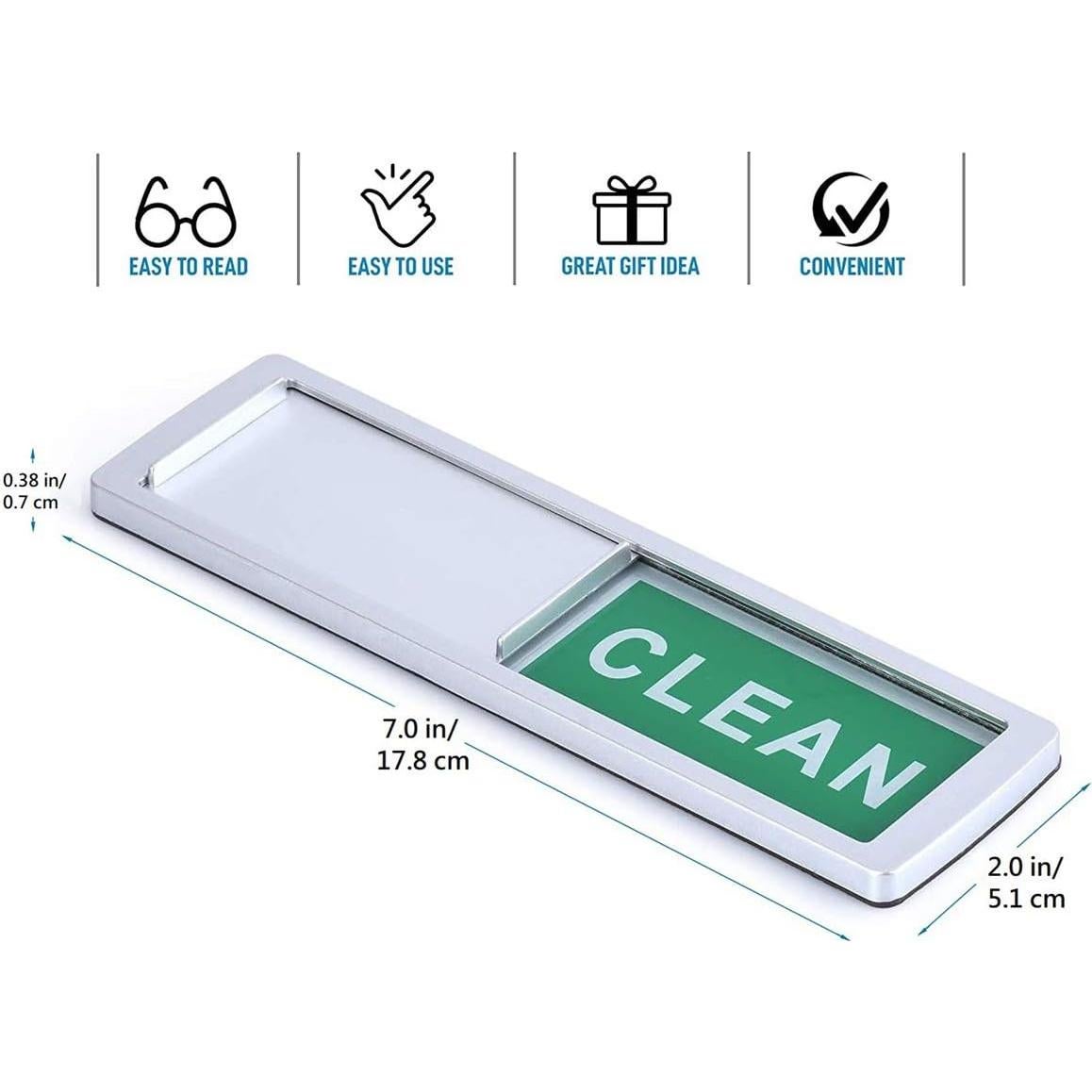 Indicador Limpio Sucio Magnético TabEnter 17.78x5.08cm Plateado