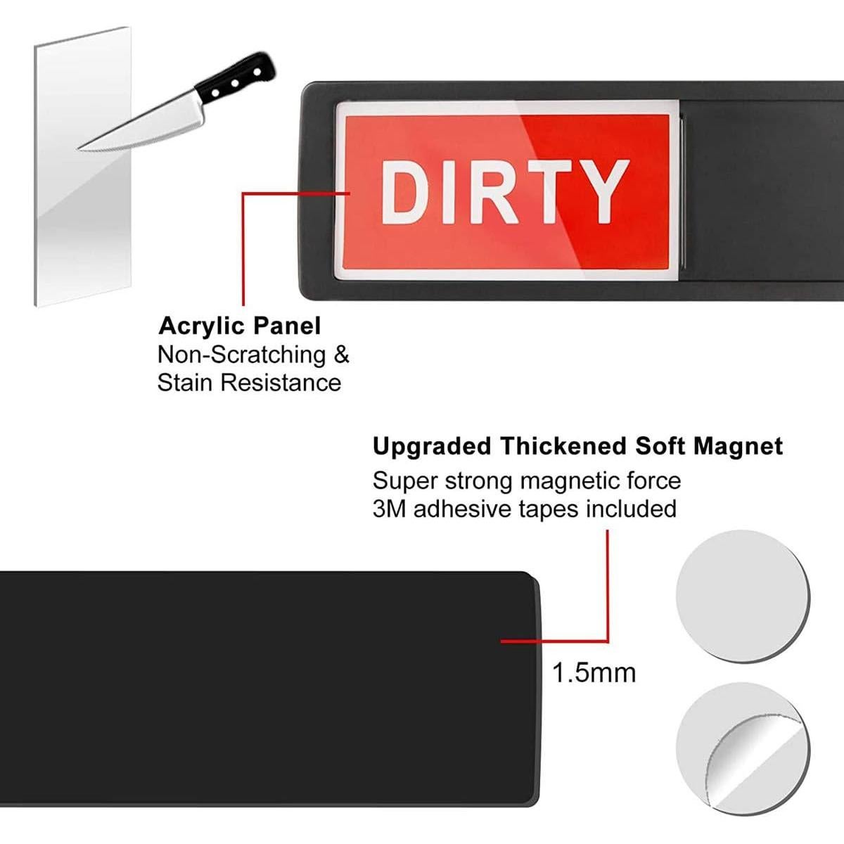 Indicador Limpio Sucio Magnético TabEnter 17.78x5.08cm Plateado