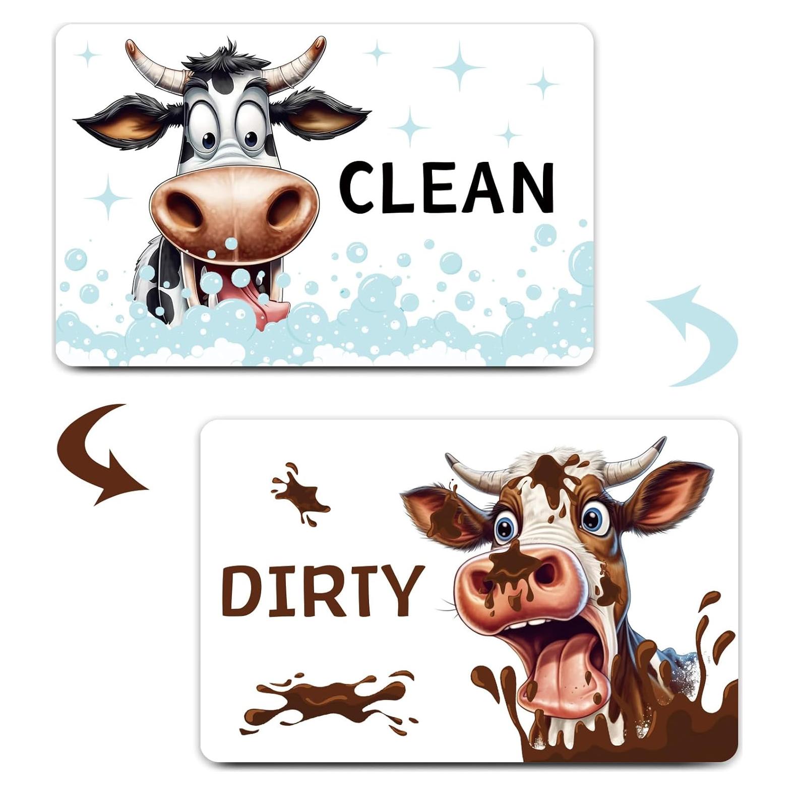 Imán Limpio Sucio Vaca Linda HSSPIRITZ 8.9x5.6cm PVC