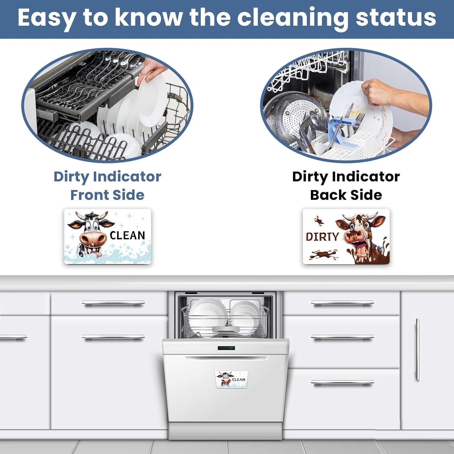 Imán Limpio Sucio Vaca Linda HSSPIRITZ 8.9x5.6cm PVC