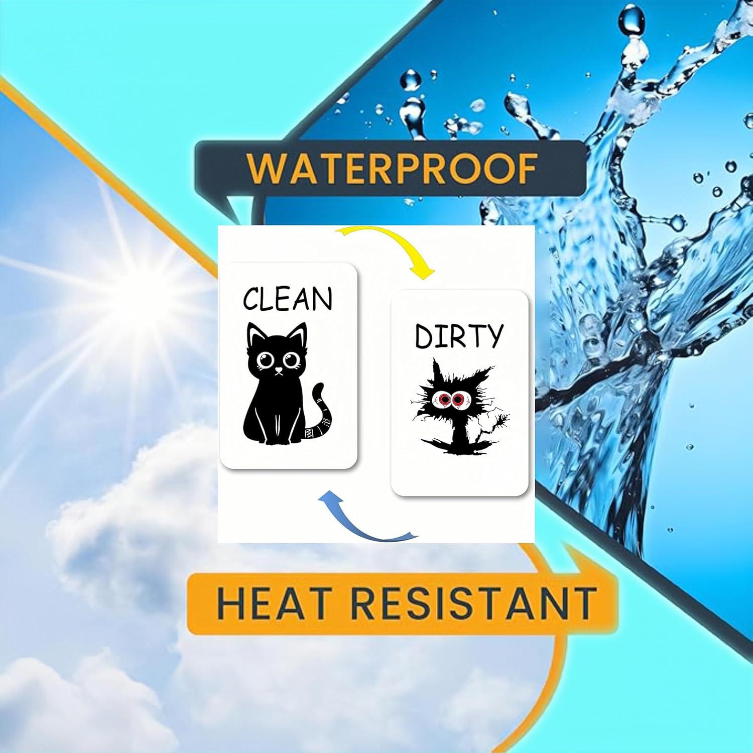 Imán de Lavavajillas Limpio Sucio BEITEMAT Gato Negro 8.89x5.56cm