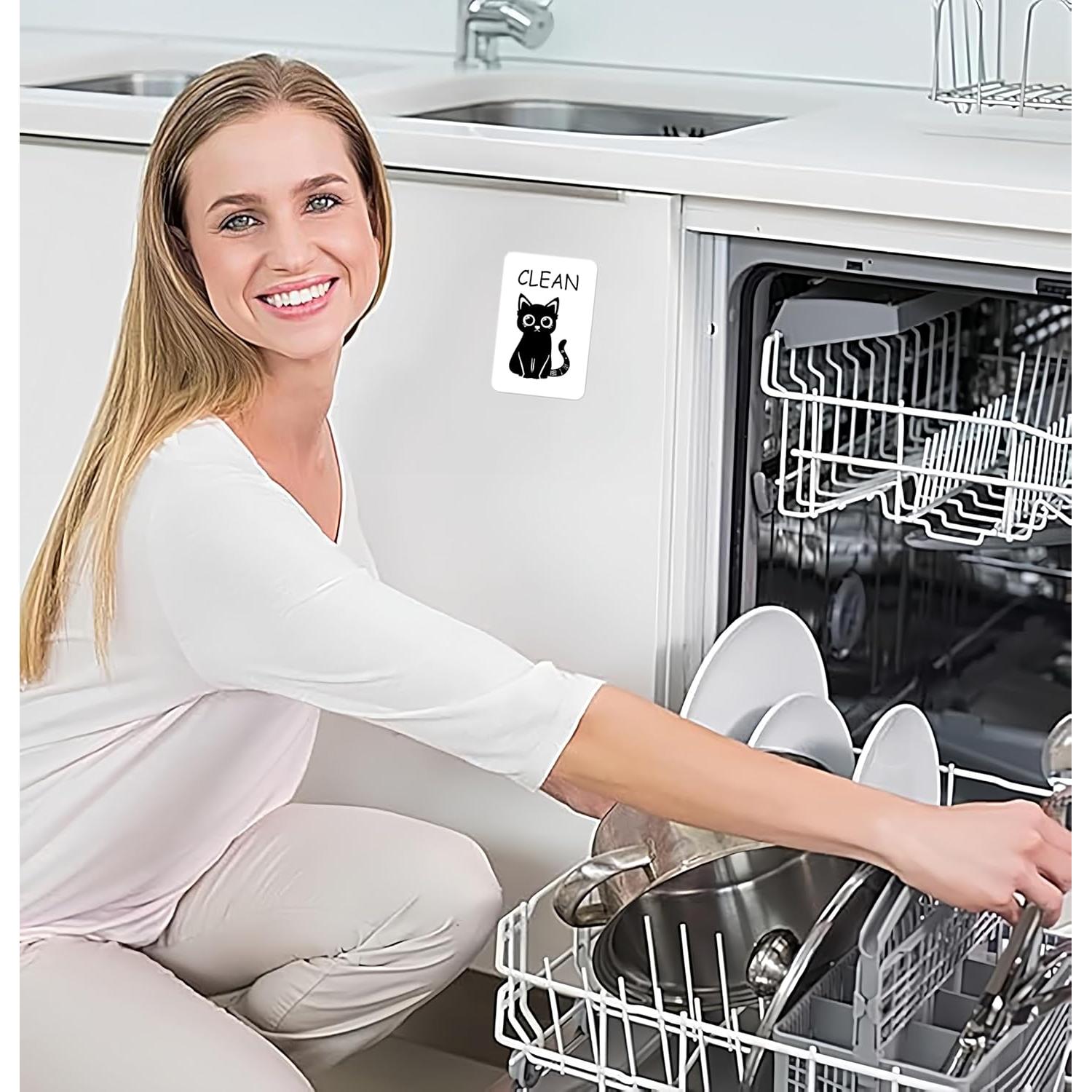 Imán de Lavavajillas Limpio Sucio BEITEMAT Gato Negro 8.89x5.56cm