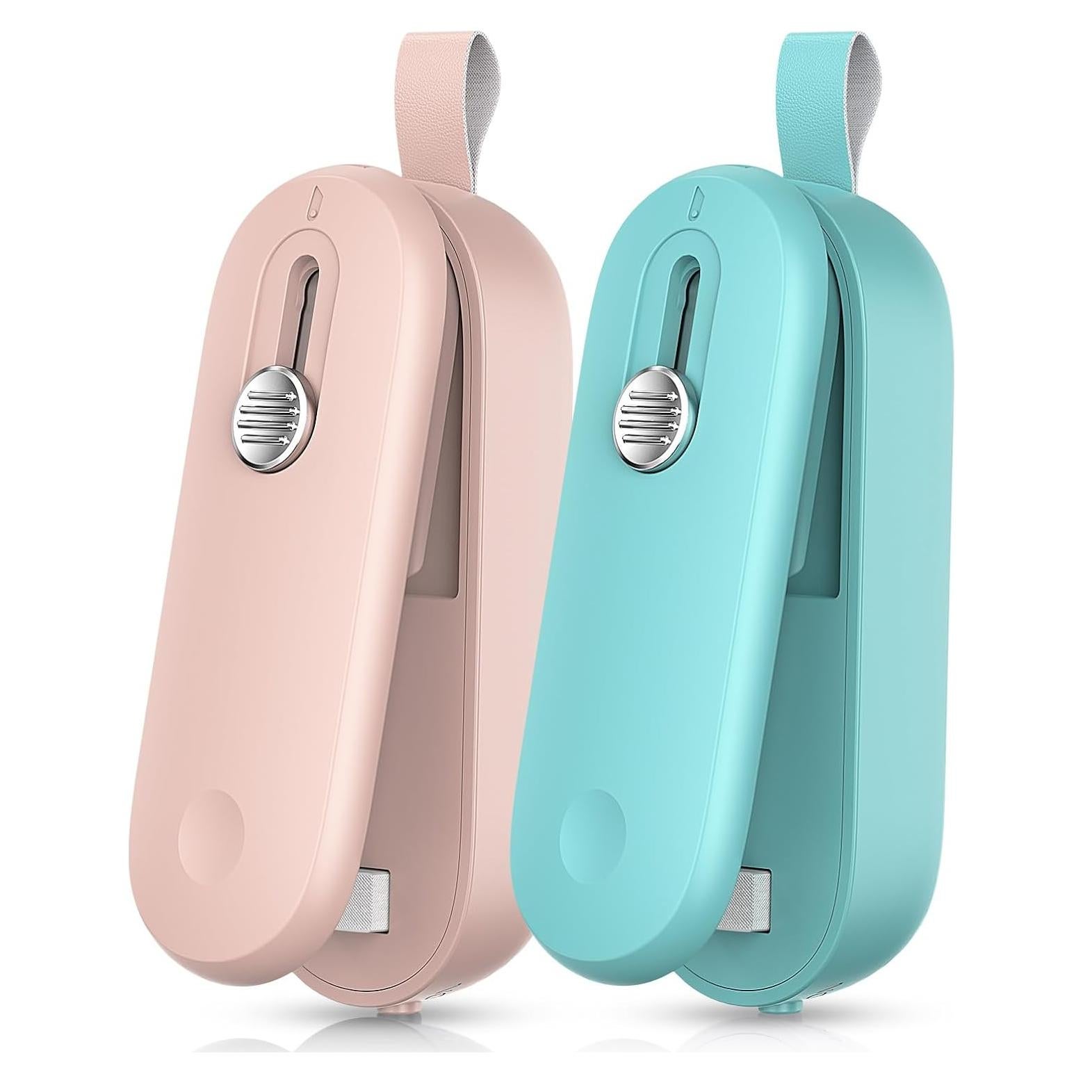 Sello de Bolsa 2 en 1 FEPPO Rosa/Verde - Cortador y Resealador