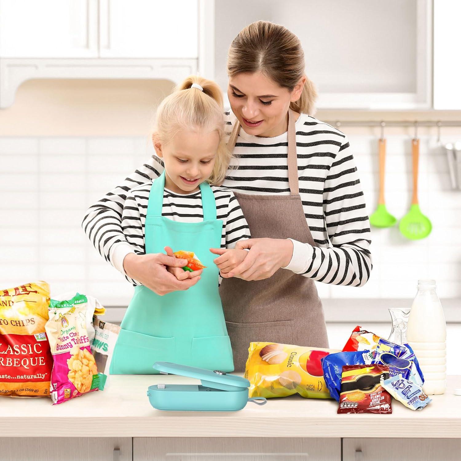 Sello de Bolsa 2 en 1 FEPPO Rosa/Verde - Cortador y Resealador