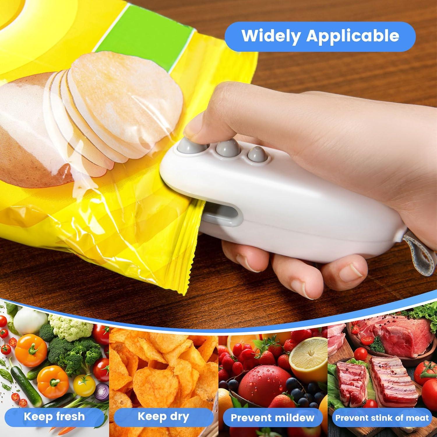 Mini Sello de Bolsas Recargable Lartedaux 2 en 1 Blanco