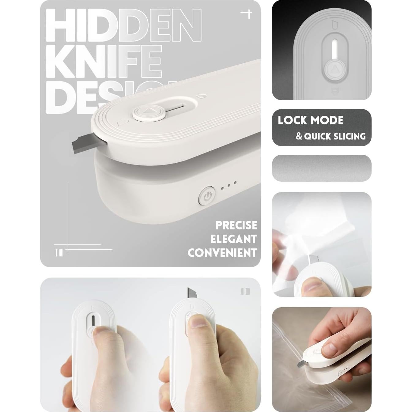 Mini Sello de Bolsas JIMEZON 1800mAh 3 Modos Calor Blanco