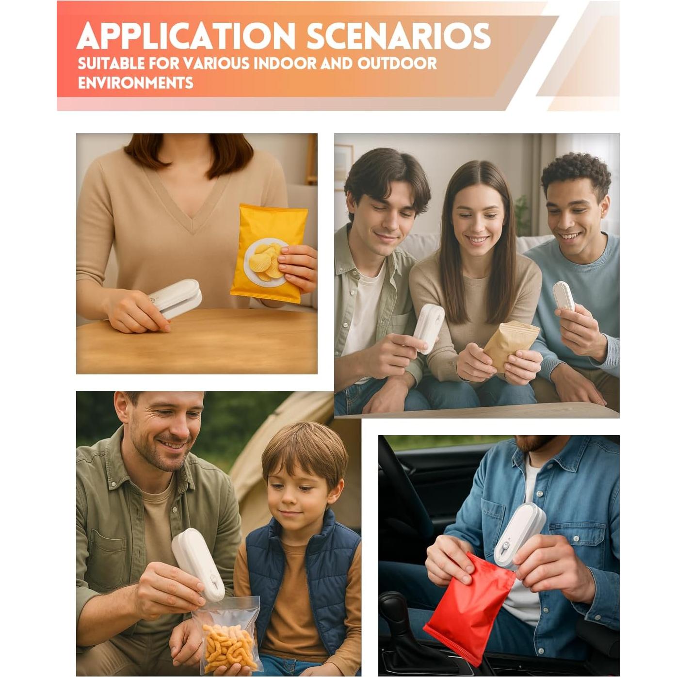 Mini Sello de Bolsas JIMEZON 1800mAh 3 Modos Calor Blanco