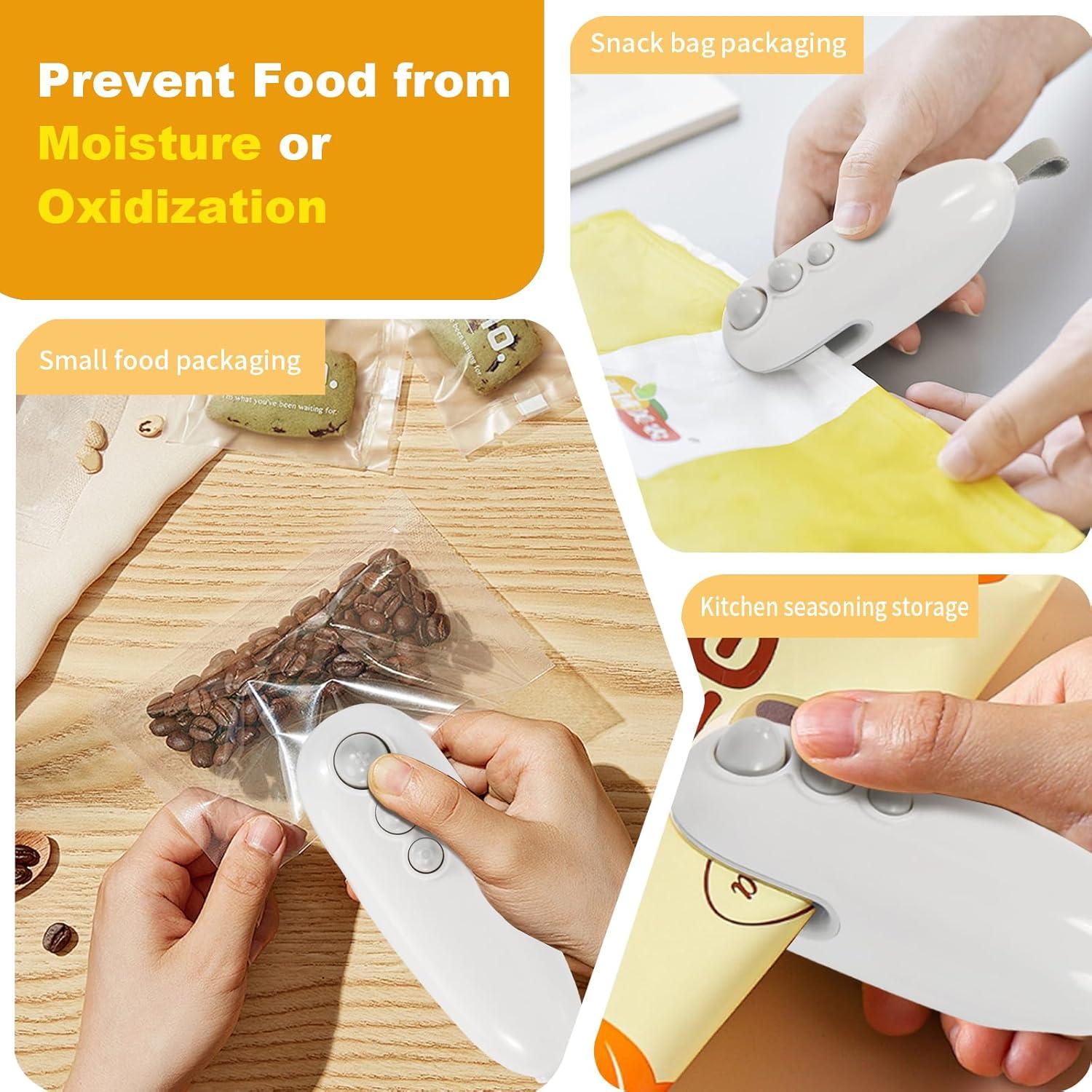 Mini Sello de Bolsas 2 en 1 QPOJIZ Cortador y Sellador